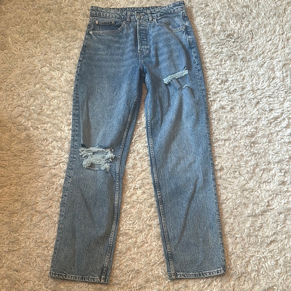 H&M Classic Blue Distressed Jeans